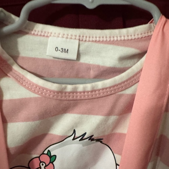 Kids Pink Elephant Print Dress with Bows - Picture 2 of 5